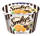 Smilga jogurtas su apelsinais ir šokolado gabaliukais, 200g