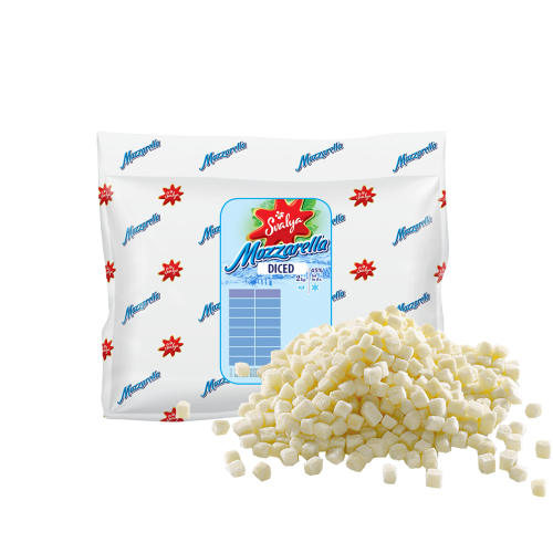 Diced mozzarella cheese